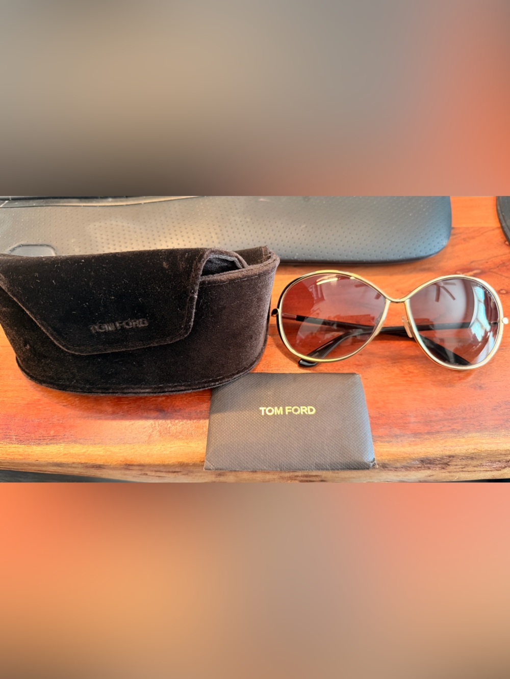 Tom Ford Sunglasses — Gold Frame with Brown Lenses